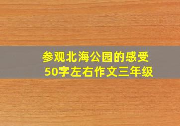 参观北海公园的感受50字左右作文三年级