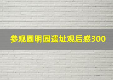 参观圆明园遗址观后感300