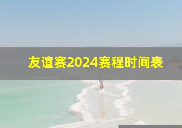 友谊赛2024赛程时间表