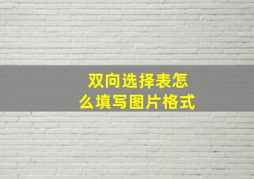 双向选择表怎么填写图片格式