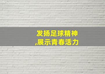 发扬足球精神,展示青春活力