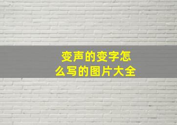 变声的变字怎么写的图片大全