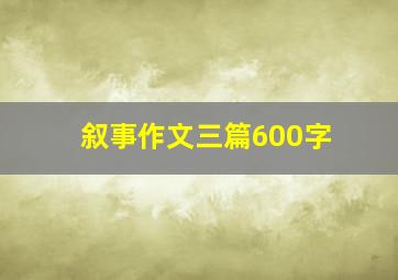 叙事作文三篇600字