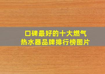 口碑最好的十大燃气热水器品牌排行榜图片