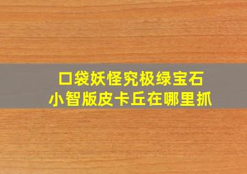 口袋妖怪究极绿宝石小智版皮卡丘在哪里抓