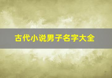 古代小说男子名字大全