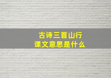 古诗三首山行课文意思是什么