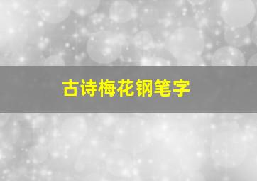 古诗梅花钢笔字