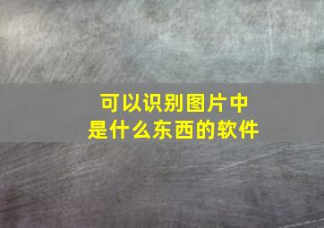 可以识别图片中是什么东西的软件