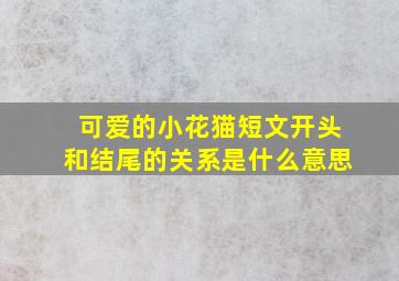 可爱的小花猫短文开头和结尾的关系是什么意思