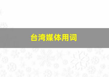 台湾媒体用词