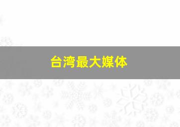 台湾最大媒体