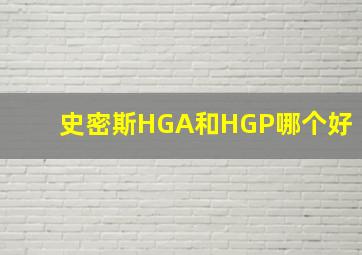 史密斯HGA和HGP哪个好