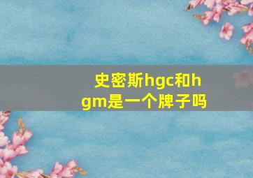 史密斯hgc和hgm是一个牌子吗