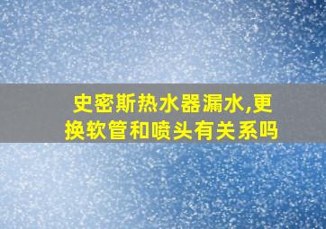 史密斯热水器漏水,更换软管和喷头有关系吗