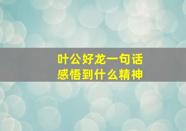 叶公好龙一句话感悟到什么精神