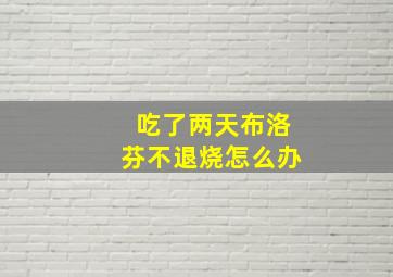 吃了两天布洛芬不退烧怎么办