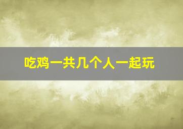 吃鸡一共几个人一起玩