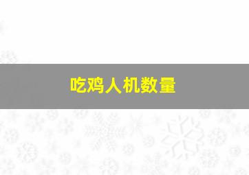 吃鸡人机数量