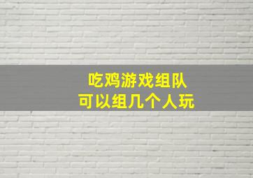 吃鸡游戏组队可以组几个人玩