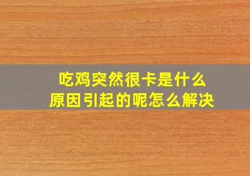 吃鸡突然很卡是什么原因引起的呢怎么解决