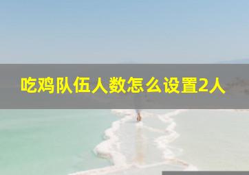 吃鸡队伍人数怎么设置2人