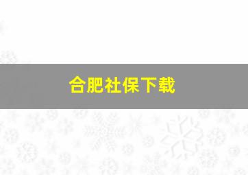 合肥社保下载