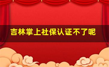 吉林掌上社保认证不了呢