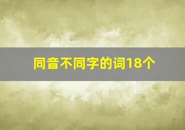 同音不同字的词18个