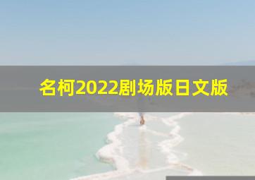 名柯2022剧场版日文版