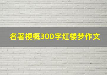 名著梗概300字红楼梦作文