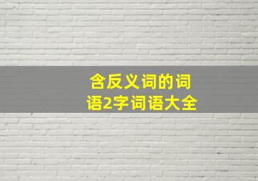 含反义词的词语2字词语大全