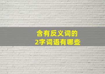 含有反义词的2字词语有哪些