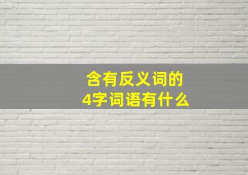 含有反义词的4字词语有什么