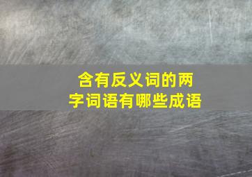 含有反义词的两字词语有哪些成语