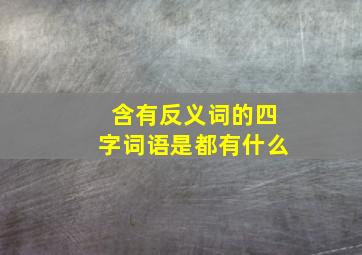 含有反义词的四字词语是都有什么