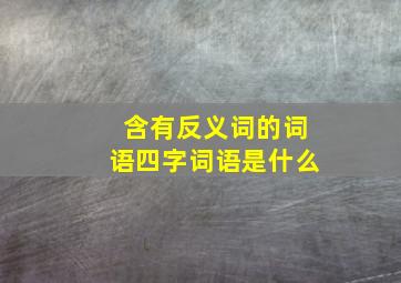 含有反义词的词语四字词语是什么