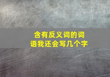 含有反义词的词语我还会写几个字