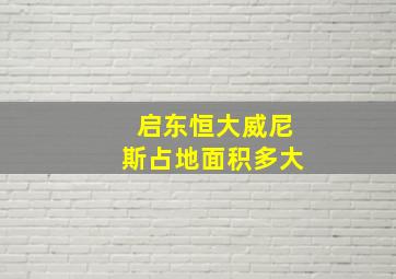 启东恒大威尼斯占地面积多大