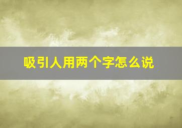 吸引人用两个字怎么说