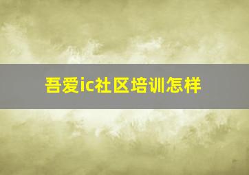 吾爱ic社区培训怎样