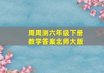 周周测六年级下册数学答案北师大版