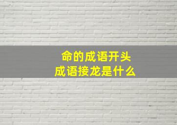 命的成语开头成语接龙是什么