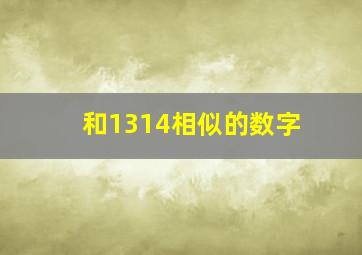 和1314相似的数字