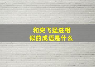 和突飞猛进相似的成语是什么