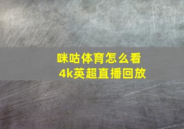 咪咕体育怎么看4k英超直播回放