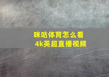 咪咕体育怎么看4k英超直播视频