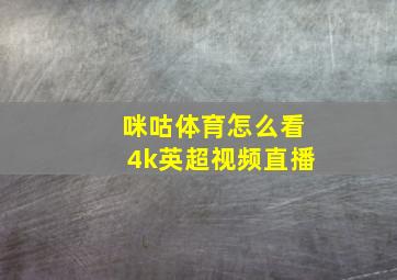 咪咕体育怎么看4k英超视频直播