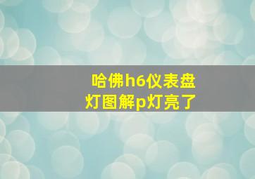 哈佛h6仪表盘灯图解p灯亮了