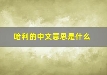 哈利的中文意思是什么